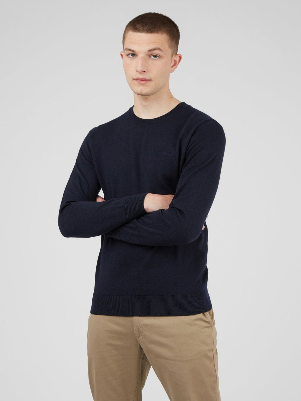 Knitwear Ben Sherman Signature Crewneck Bleu Marine | ZOG-29867685